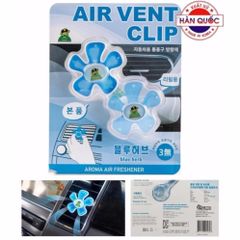 Kẹp Gió Thơm Khử Mùi Ô Tô AirClip Korea - Kẹp Trang Trí Tinh Dầu Tự Nhiên, Chống Say Xe, Màu Xanh Dương