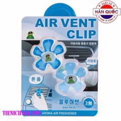 Kẹp Gió Thơm Khử Mùi Ô Tô AirClip Korea - Kẹp Trang Trí Tinh Dầu Tự Nhiên, Chống Say Xe, Màu Xanh Dương
