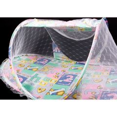 Mùng Ngủ Em Bé Vải Hoa Xanh - Thiết Kế Dễ Dàng, Bảo Vệ Giấc Ngủ, Chống Muỗi, Tiện Ích Đồ Dùng Cho Bé
