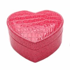 [HOT] Hộp đựng đồ trang sức hình trái tim bọc da (Hồng)