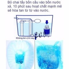 Hộp đựng giấy vệ sinh gắn tường lớn 26x26cm màu xanh + Chai thả bồn cầu Mr.Fresh - Sạch sẽ, tiện lợi, hương thơm dịu nhẹ