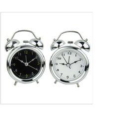 Đồng Hồ Báo Thức Inox Cổ Điển 2 Chuông - Màu Ngẫu Nhiên, Kiểu Dáng Nhỏ Gọn, Chạy Êm, Có Đèn LED Xem Giờ Tối