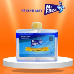 Dung Dịch Vệ Sinh Máy Rửa Chén Bát Mr.Fresh 250ml - Tẩy Vết Dầu Mỡ & Cặn Vôi Hiệu Quả với Mùi Hương Cam Quýt Tươi Mát
