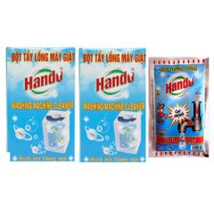 Bột Tẩy Lồng Máy Giặt Hando - Combo 2 Gói 100g, Tẩy Sạch & Diệt Khuẩn, Giữ Máy Giặt Luôn Sáng Bóng - Made in Vietnam