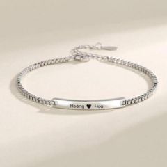 Vòng Tay Đôi Titan Khắc Tên Miễn Phí - Lắc Tay Nam Nữ Tình Yêu MINCO, Quà Tặng Ý Nghĩa Cho Bạn Thân