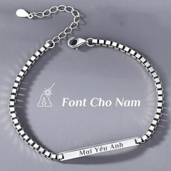 Vòng tay đôi khắc tên theo yêu cầu - Lắc tay không gỉ bạc Titan quà tặng tình yêu cho cặp đôi unisex