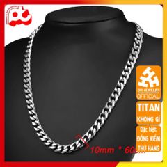 Dây Chuyền Nam Titan Cao Cấp - Phong Cách Đẳng Cấp và Mạnh Mẽ, Chất Liệu Bền, Không Gỉ, Phụ Kiện Thời Trang Nam 10mm Màu Trắng