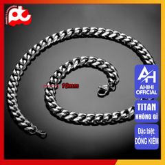 Dây Chuyền Nam Titan Cao Cấp - Phong Cách Đẳng Cấp và Mạnh Mẽ, Chất Liệu Bền, Không Gỉ, Phụ Kiện Thời Trang Nam 10mm Màu Trắng