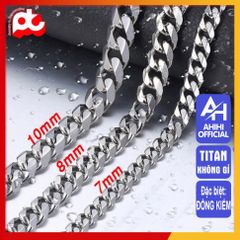 Dây Chuyền Nam Titan Cao Cấp - Phong Cách Đẳng Cấp và Mạnh Mẽ, Chất Liệu Bền, Không Gỉ, Phụ Kiện Thời Trang Nam 10mm Màu Trắng