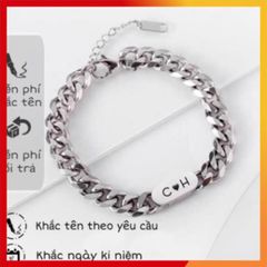 Lắc Tay Khắc Tên theo Yêu Cầu - Vòng Tay Đôi Unisex Chất Liệu Titan - Quà Tặng Thú Vị cho Cặp Đôi, Bạn Bè