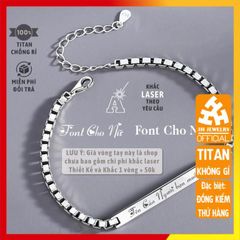 Vòng Tay Đôi Khắc Tên Màu Bạc Không Gỉ - Quà Tặng Tình Yêu Cho Cặp Đôi Nam Nữ - Lắc Tay Unisex Tại TITAN Shop