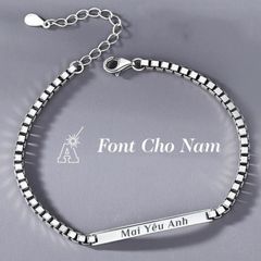 Vòng Tay Đôi Khắc Tên Màu Bạc Không Gỉ - Quà Tặng Tình Yêu Cho Cặp Đôi Nam Nữ - Lắc Tay Unisex Tại TITAN Shop
