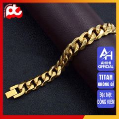 Lắc Tay Nam Titan Cao Cấp - Phong Cách Mạnh Mẽ, Bền Bỉ, Không Gỉ, Thời Trang Đẳng Cấp, Quà Tặng Nam Thanh Lịch 13mm Mạ Vàng