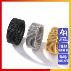 Nhẫn Titan Cao Cấp Nam Nữ Đính Đá Lấp Lánh - Phụ Kiện Thời Trang Chống Gỉ, Phong Cách Nam Tính, Quà Tặng Đặc Biệt