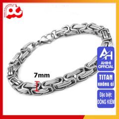 Lắc Tay Titan Nam Cao Cấp Thời Trang - Thiết Kế Ziczac Vuông Sang Trọng, Chất Liệu Bền Bỉ Không Gỉ, Kích Cỡ 9mm Màu Trắng