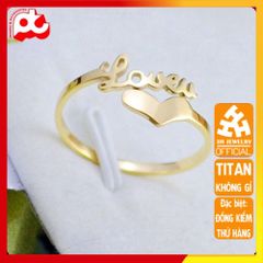 Nhẫn Nữ Titan Cao Cấp Chữ Love - Nhẫn Phong Cách Thanh Lịch, Chống Gỉ, Đa Dạng Màu Sắc và Kích Thước, Quà Tặng Đặc Biệt