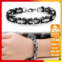 Lắc Tay Titan Nam Cao Cấp - Phong Cách Mạnh Mẽ, Sang Trọng, Không Gỉ, Thiết Kế Ziczac Độc Đáo, Phụ Kiện Thời Trang Nam 9mm Mạ Đen