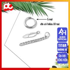 Bông Tai Nam Titan Cao Cấp - Phong Cách Đẳng Cấp, Không Gỉ, Kiểu Dáng Thời Trang Thích Hợp Mọi Dáng Tai, Quà Tặng Đặc Biệt Cho Phái Mạnh