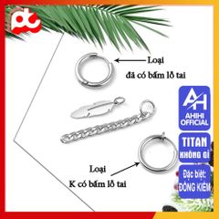 Bông Tai Nam Titan Cao Cấp - Phong Cách Đẳng Cấp, Không Gỉ, Kiểu Dáng Thời Trang Thích Hợp Mọi Dáng Tai, Quà Tặng Đặc Biệt Cho Phái Mạnh