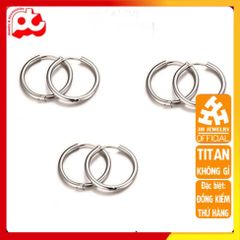 Bông Tai Titan Nam Cao Cấp - Thiết Kế Đẳng Cấp, Không Gỉ, Kiểu Khoen Tròn - Phụ Kiện Thời Trang Nam Thanh Lịch