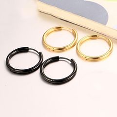 Bông Tai Titan Nam Cao Cấp - Thiết Kế Đẳng Cấp, Không Gỉ, Kiểu Khoen Tròn - Phụ Kiện Thời Trang Nam Thanh Lịch