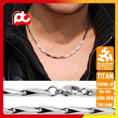 Dây Chuyền Nam Titan Cao Cấp - Trang Sức Sang Trọng, Chất Liệu Nhẹ, Không Gỉ, Phong Cách Nam Tính 3mm Màu Trắng