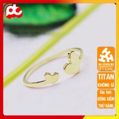 Nhẫn Nữ Titan Cao Cấp - Thiết Kế Thanh Lịch Trái Tim - Chống Gỉ, Không Kích Ứng, Đeo Được Nhiều Kích Thước, Quà Tặng Thời Trang
