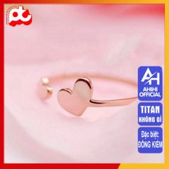 Nhẫn Nữ Titan Cao Cấp - Thiết Kế Thanh Lịch Trái Tim - Chống Gỉ, Không Kích Ứng, Đeo Được Nhiều Kích Thước, Quà Tặng Thời Trang