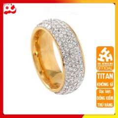 Nhẫn Titan Nam Cao Cấp Đính Đá Lấp Lánh - Phụ Kiện Thời Trang Thép Không Gỉ, Phong Cách Đẳng Cấp và Mạnh Mẽ