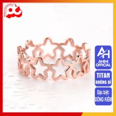Nhẫn Nữ Titan Cao Cấp Ngôi Sao 5 Cánh - Thiết Kế Thanh Lịch, Không Gỉ, Phụ Kiện Thời Trang Sang Trọng cho Nữ