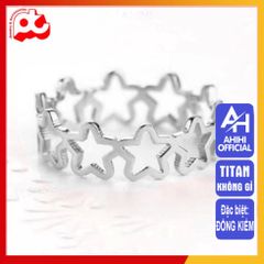 Nhẫn Nữ Titan Cao Cấp Ngôi Sao 5 Cánh - Thiết Kế Thanh Lịch, Không Gỉ, Phụ Kiện Thời Trang Sang Trọng cho Nữ