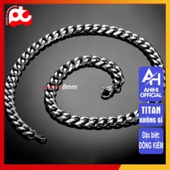 Dây Chuyền Titan Nam Cao Cấp - Phong Cách Mạnh Mẽ, Chống Gỉ, Đậm Chất Thời Trang Nam Tính, Kích Cỡ 8mm Màu Trắng