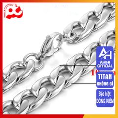 Dây Chuyền Titan Nam Cao Cấp - Phong Cách Mạnh Mẽ, Đẳng Cấp, Chống Gỉ, 9mm Màu Trắng - Trang Sức Nam Sang Trọng 3H JEWELRY