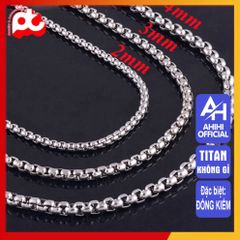 Dây Chuyền Titan Nam Cao Cấp Sang Trọng - Phụ Kiện Thời Trang Đẳng Cấp Chống Gỉ, An Toàn Cho Da, Design Mạnh Mẽ 2mm