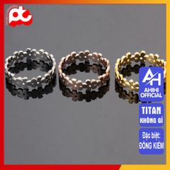 Nhẫn Nữ Titan Cao Cấp 5 Lá Cỏ - Thiết Kế Thanh Lịch, Không Gỉ, An Toàn Cho Da - Phụ Kiện Thời Trang Đẳng Cấp