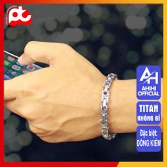 Lắc Tay Titan Nam Cao Cấp - Thiết Kế Ziczac Vuông Sang Trọng, Không Gỉ, Đẳng Cấp, Phụ Kiện Thời Trang Nam 7mm Màu Trắng