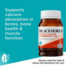 Viên Uống Blackmores Total Calcium Magnesium + D3 200 Viên - Bổ Sung Canxi, Magie và Vitamin D3 Giúp Xương Chắc Khỏe, Xuất Xứ Úc