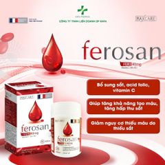 Viên Uống FEROSAN Bổ Sung Sắt, Axit Folic & Vitamin C - Cải Thiện Sức Khỏe, Hỗ Trợ Tăng Cường Máu (30 Viên)