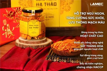 Nấm Đông Trùng Hạ Thảo LAMEC - Thực Phẩm Chức Năng Hỗ Trợ Sức Khỏe, Tăng Cường Sức Đề Kháng, Khối Lượng 15g