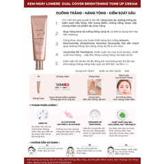 Kem Chống Nắng Lomere Dual Cover Brightening Tone-UP SPF50+ PA+++ 50ml - Bảo Vệ Da, Làm Sáng, Tăng Cường Độ Ẩm