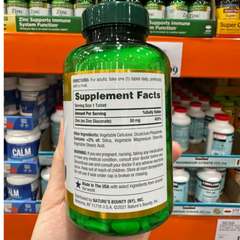 Viên uống bổ sung kẽm Nature's Bounty Zinc 50mg 400 viên - Tăng cường sức đề kháng và sức khỏe miễn dịch từ Mỹ