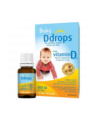 Vitamin D3 Baby Ddrops - Giọt Vitamin D3 400 IU Dành Cho Trẻ Sơ Sinh - Hỗ Trợ Phát Triển Xương Răng và Miễn Dịch - 90 Giọt Mỹ