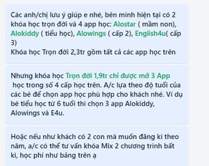 Gói Học Trọn Đời Tiếng Anh ALOKIDDY cho Trẻ Em - Chương Trình Cambridge và Tăng Cường Toán, Khoa Học cho Mầm Non đến THPT