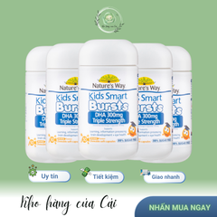 Viên Nhai DHA Nature’s Way Kids Smart 300mg - Hỗ Trợ Phát Triển Trí Não & Thị Lực Cho Bé - 50 Viên - Vị Trái Cây Ngon Miệng