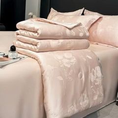 Bộ chăn ga gối Tencel Jacquard Cao Cấp - Chất Liệu Siêu Mềm, Thoáng Mát, An Toàn Cho Làn Da Nhạy Cảm - Giấc Ngủ Ngọt Ngào Hàng Đêm