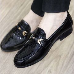 Giày Da Nam Lười DAVINCIA Đen Cao Cấp In Ô Vuông - Giày Thời Trang Chống Trượt, Đế Mềm, Dễ Mang, Phù Hợp Đi Làm và Đi Chơi