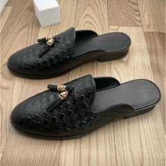 Giày sục nam DAVINCIA da mềm hở gót, thiết kế trẻ trung mùa hè, đế cao 3cm chống trơn trượt, phong cách công sở và dạo phố.