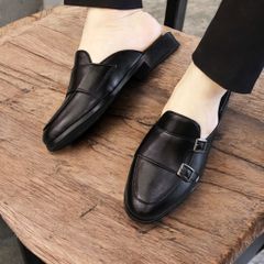 Giày sục nam cao cấp MonkStrap DAVINCIA - Giày da mùa hè thoáng khí, thiết kế hiện đại với khóa trang trí độc đáo