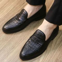 Giày công sở nam DAVINCIA da cá sấu mềm, giày lười cao cấp chống trượt, phong cách sang trọng cho phái mạnh G21