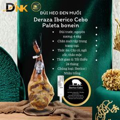 Đùi Heo Đen Muối Deraza Iberico Paleta Bone-in - Thịt Muối Cao Cấp Từ Tây Ban Nha, Hương Vị Béo Ngậy, Biếu Tặng Sang Trọng